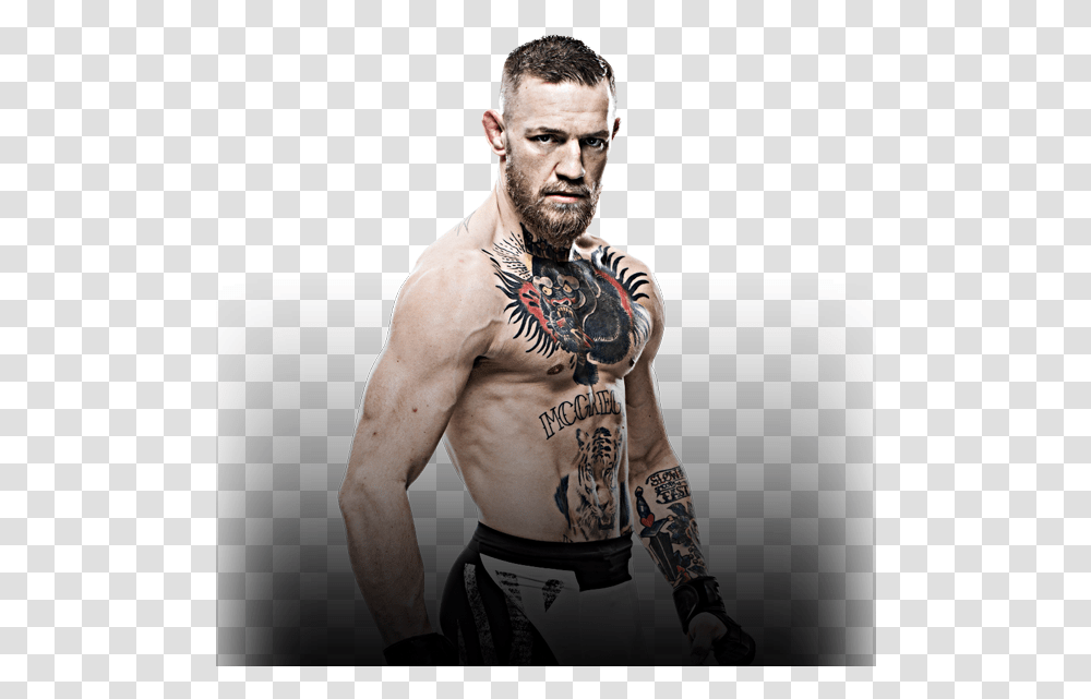 Mayweather Vs Mcgregor Download Barechested, Skin, Person, Human, Tattoo Transparent Png