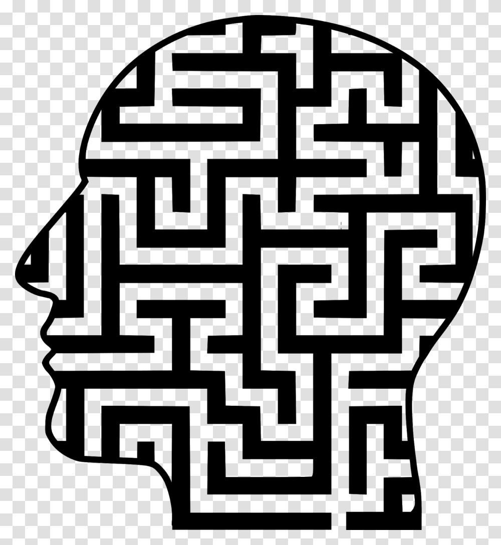 Maze Mind Head Human Illness Decision Complex Maze Illustration, Gray, World Of Warcraft Transparent Png