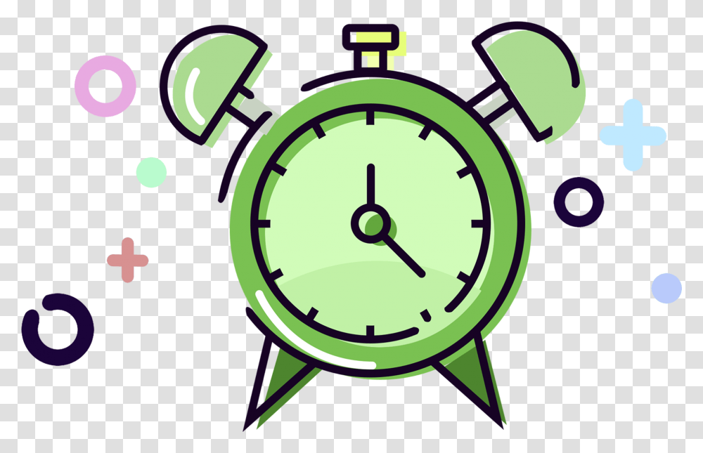 Mbe Daily Necessities Green Alarm Clock And Psd Time Icon Black And White, Analog Clock, Clock Tower, Architecture, Building Transparent Png
