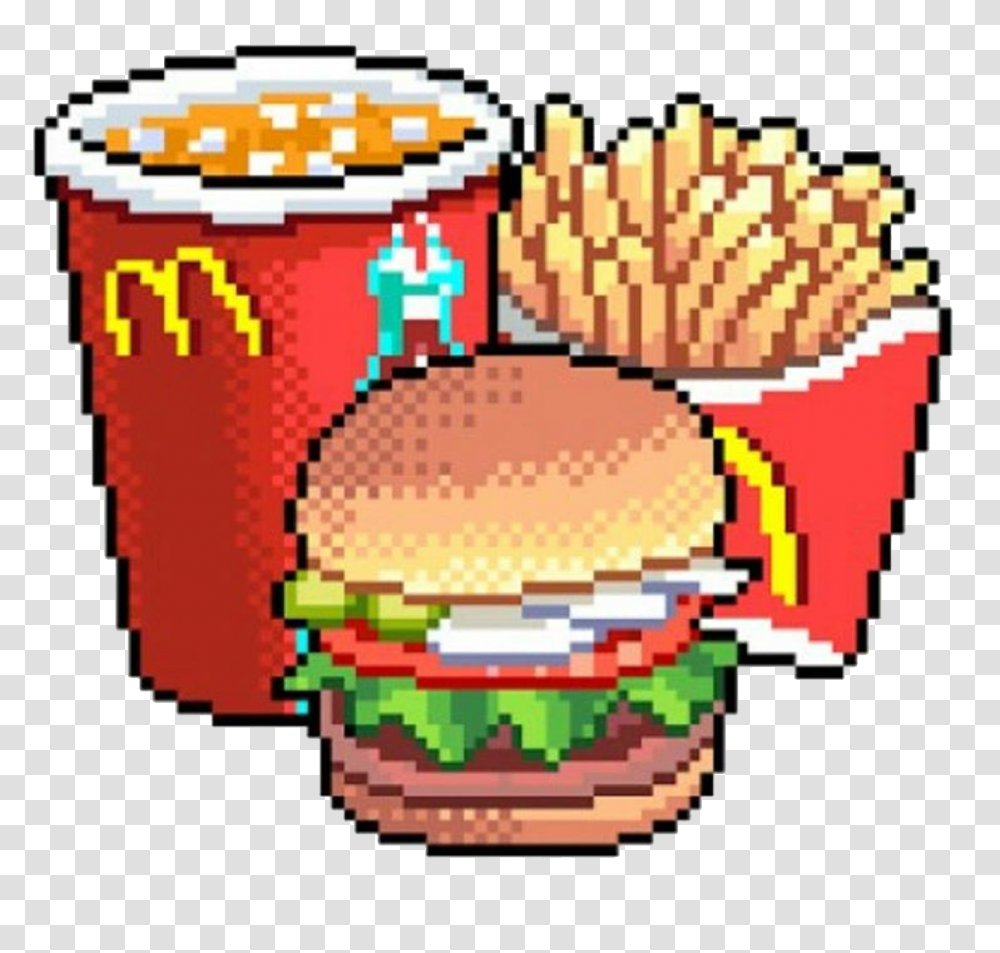 Mc Donald Comida Pixel Freetoedit, Food, Burger, Aluminium, Tin Transparent Png