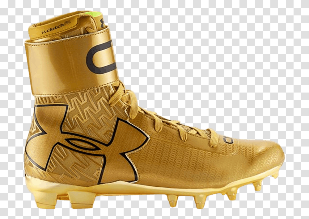 Mc Gold Rush Football Cleats Tachones De Futbol Americano Dorados, Clothing, Apparel, Shoe, Footwear Transparent Png