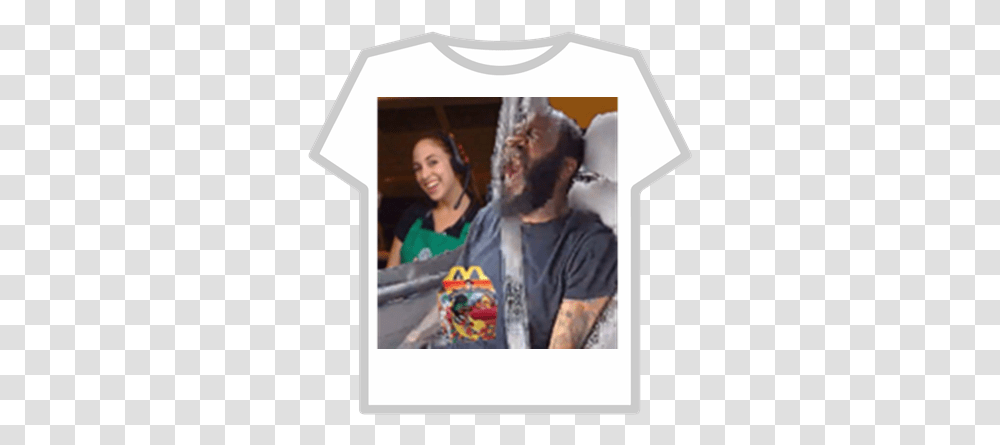 Mc Ride Gets Happi Meal Black Roblox T Shirt Template, Person, Clothing, Face, Skin Transparent Png