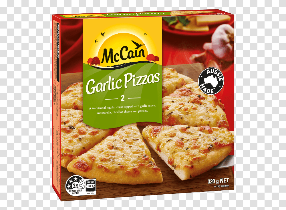Mccain Garlic Pizza, Food, Plant, Flyer, Poster Transparent Png