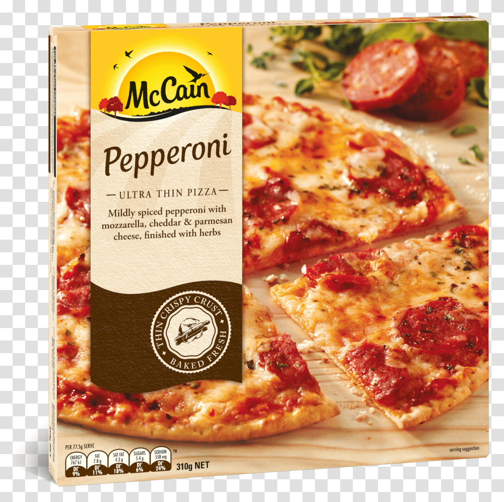 Mccain Thin Crust Pepperoni Pizza Transparent Png