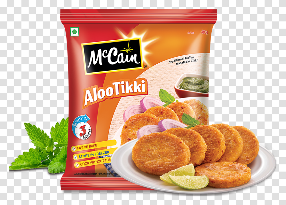 Mccain Traditional Indian Crispy Vegetable Aloo Tikki Mc Can French Fries, Plant, Bread, Food, Sliced Transparent Png