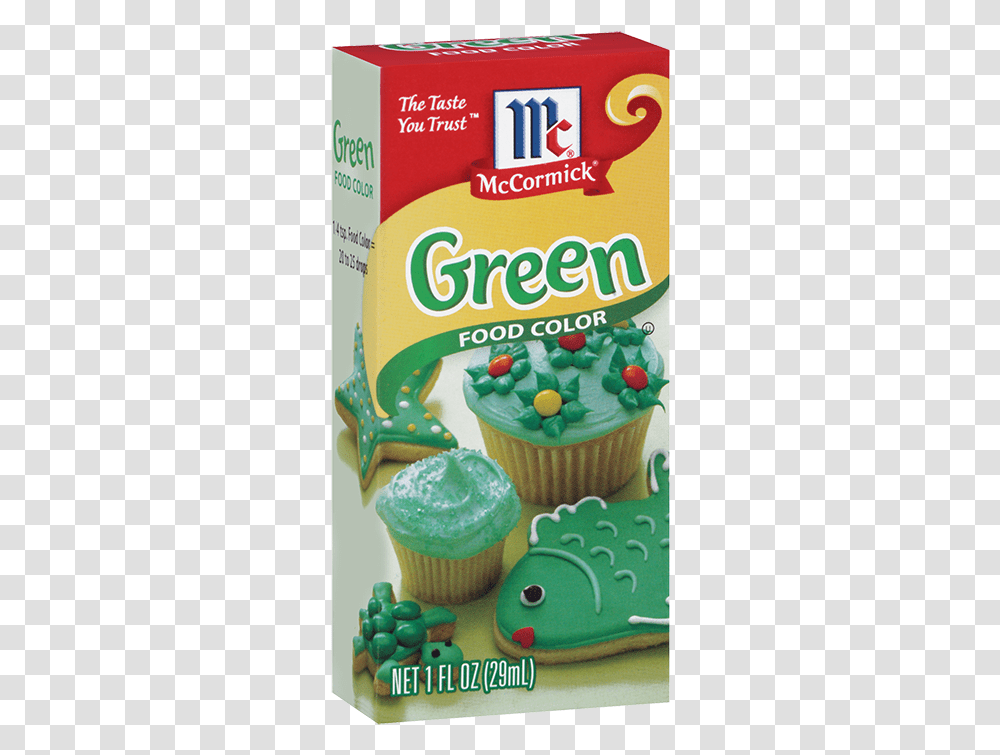Mccormick Green Food Color Mccormick Green Food Coloring Ingredients, Cupcake, Cream, Dessert, Creme Transparent Png