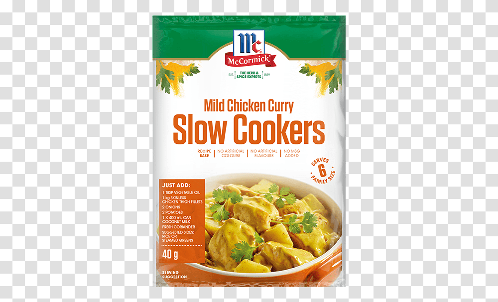 Mccormick Mild Chicken Curry, Food, Plant, Menu, Poster Transparent Png