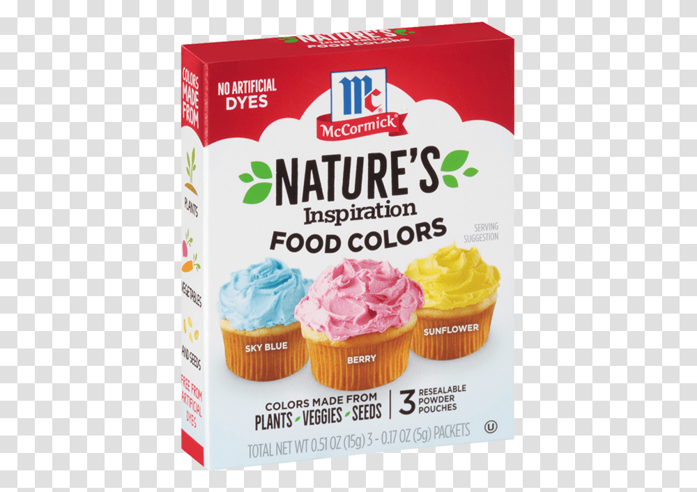 Mccormick Nature's Inspiration Food Colors Mccormick Artificial Color Ingredient, Cream, Dessert, Creme, Cupcake Transparent Png