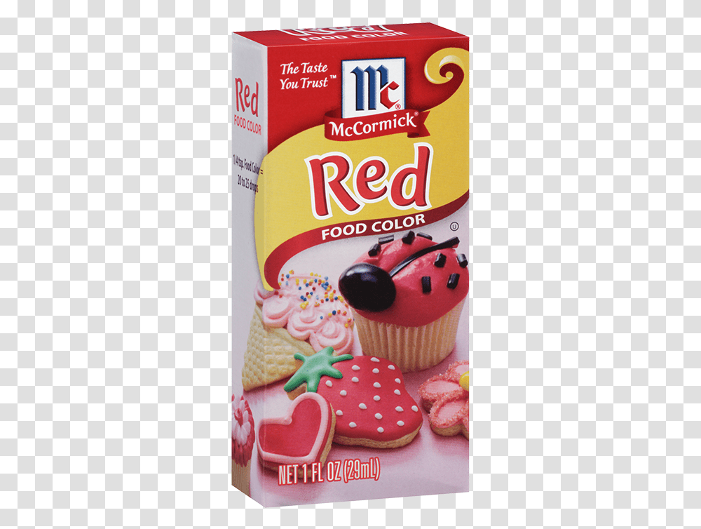 Mccormick Red Food Color Mccormick Red Food Coloring, Cupcake, Cream, Dessert, Creme Transparent Png