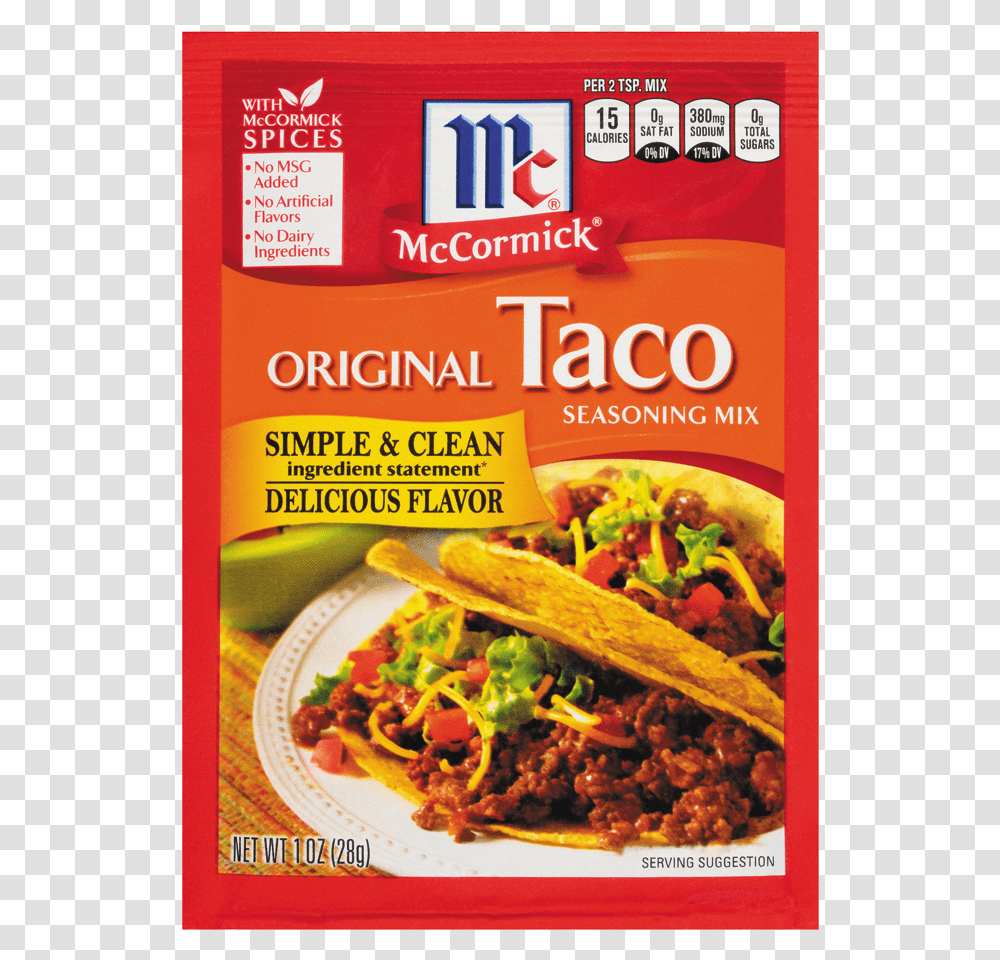 Mccormick Taco Seasoning, Food Transparent Png