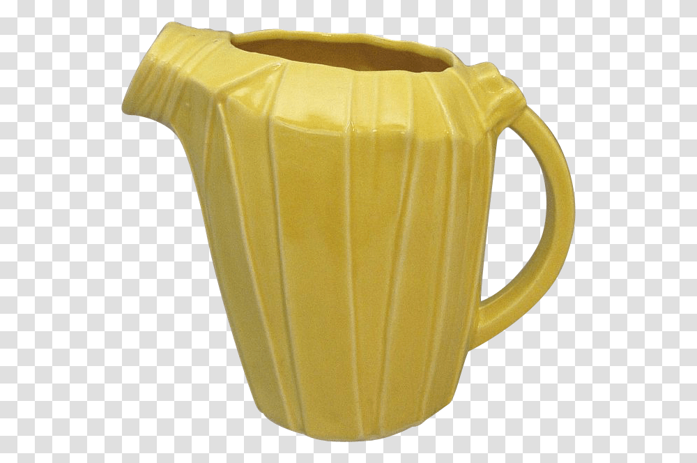 Mccoy Water Pitcher Yellow C1938 Superior Condition From Ceramic, Jug, Diaper, Water Jug Transparent Png