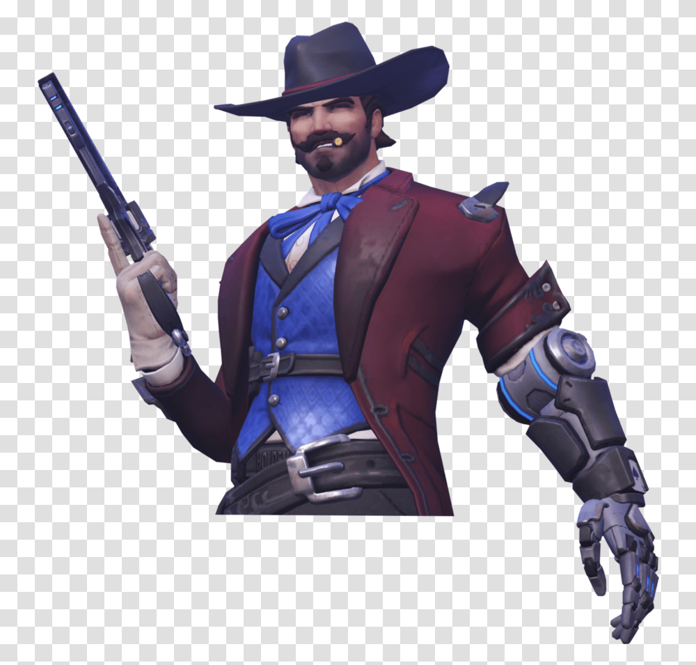 Mccree 8 Image Mccree, Hat, Clothing, Apparel, Person Transparent Png