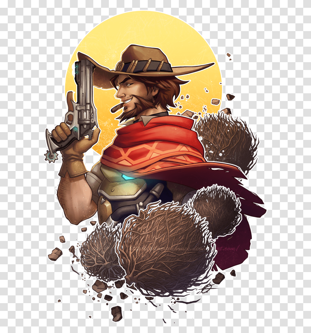 Mccree Art, Helmet, Person Transparent Png