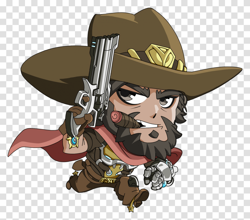 Mccree Cute Spray, Apparel, Cowboy Hat, Person Transparent Png