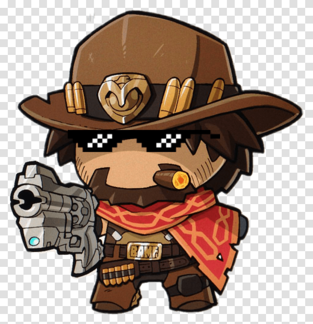 Mccree Mccree Stickers, Helmet, Apparel, Person Transparent Png