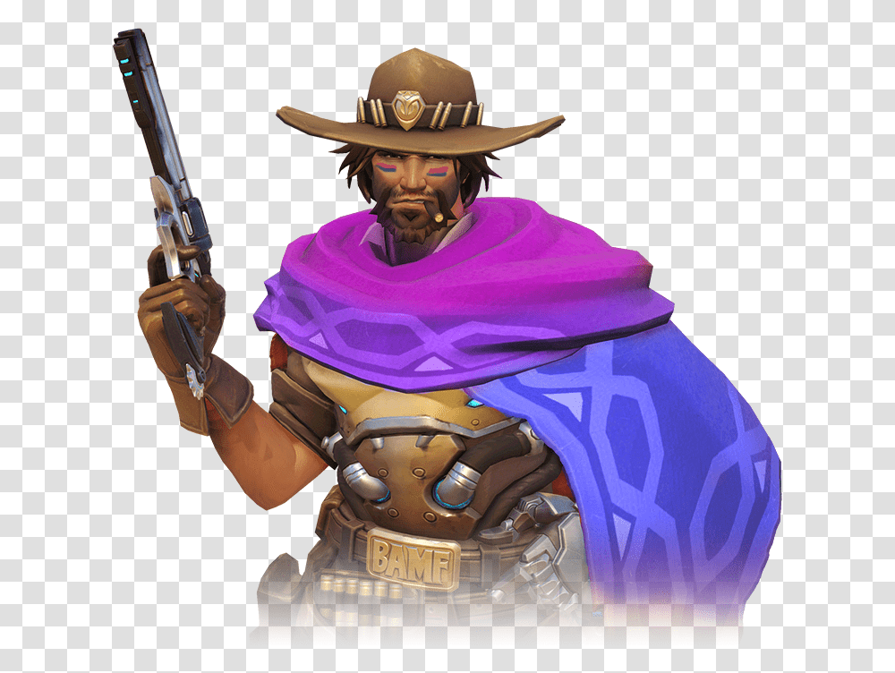 Mccree Overwatch, Apparel, Hat, Person Transparent Png