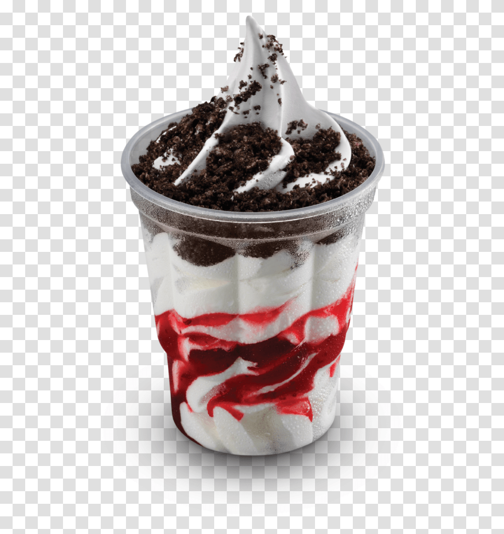 Mcdonalds Oreo Strawberry Sundae, Ice Cream, Dessert, Food, Creme Transparent Png