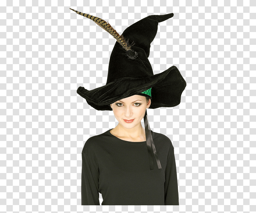 Mcgonagall S Hat With Feather From Harry Potter Minerva Mcgonagall Hat, Apparel, Person, Human Transparent Png