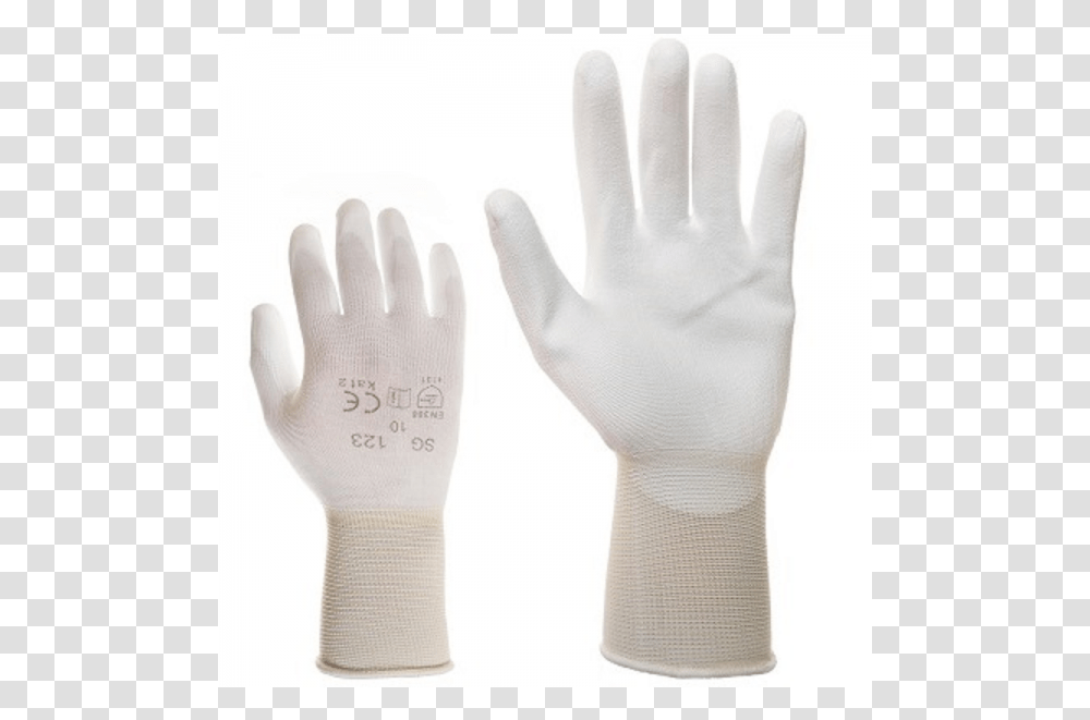 Mclean White Elastic Nylon Work Gloves Palm Covered, Apparel, Sock, Shoe Transparent Png