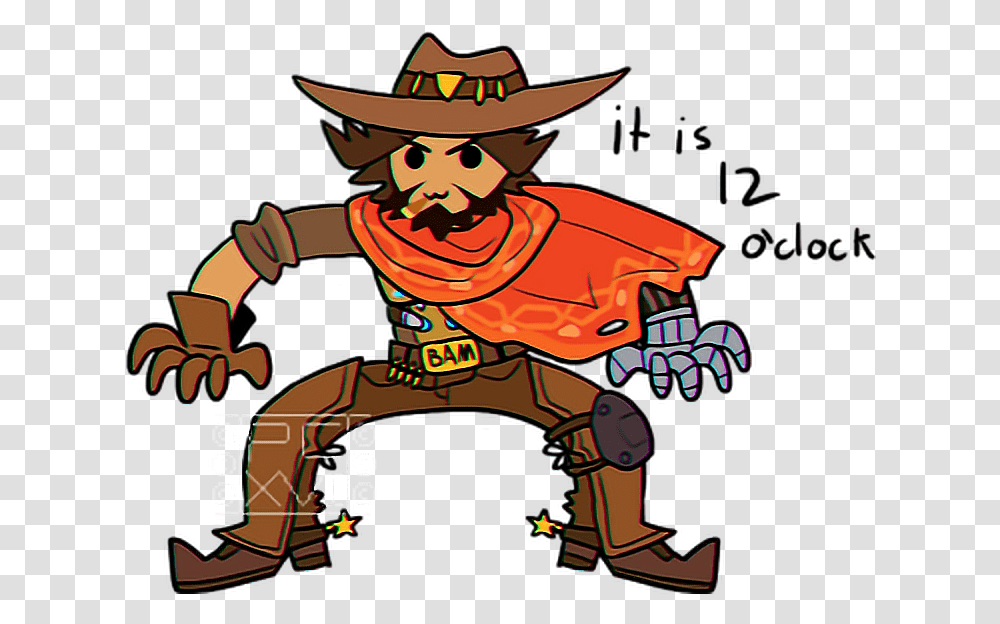 Mcree Sticker Cartoon Mcree, Person, Human, Hat Transparent Png