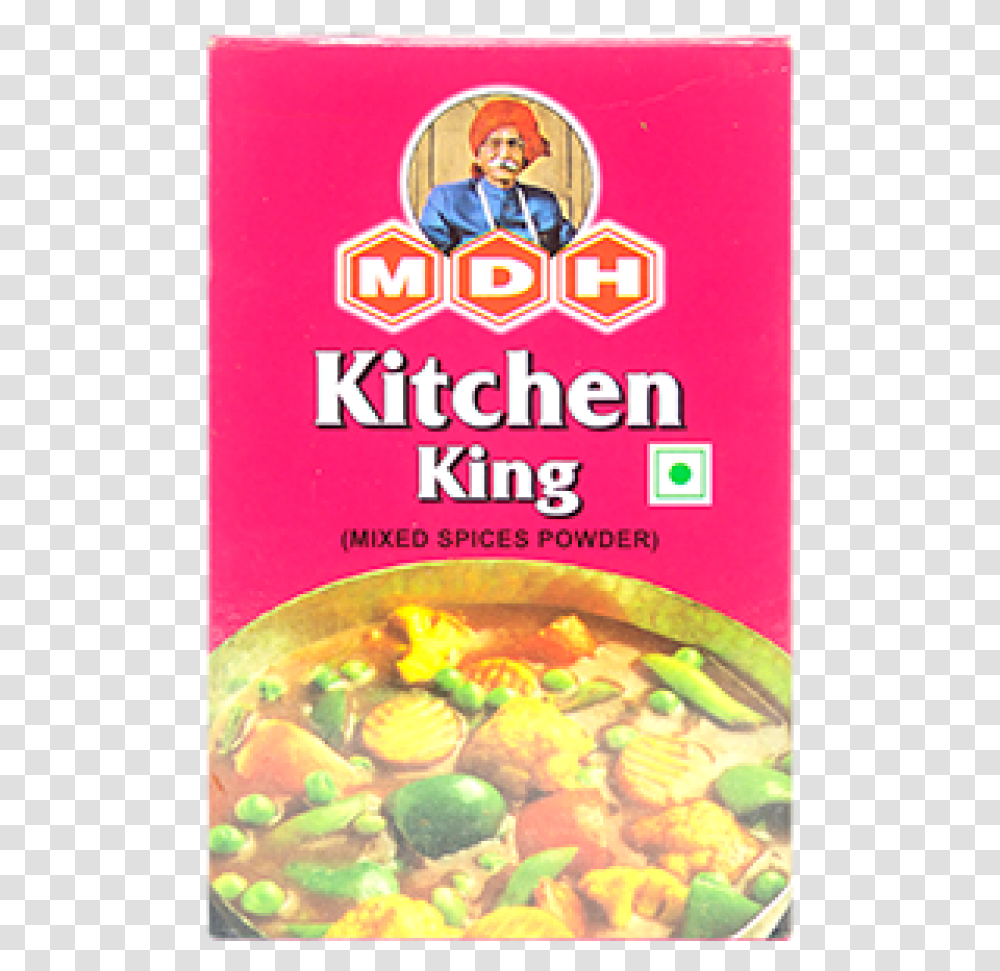 Mdh Kitchen King Masala 50 Gm Mdh Masala Kitchen King, Food, Person, Human, Pasta Transparent Png