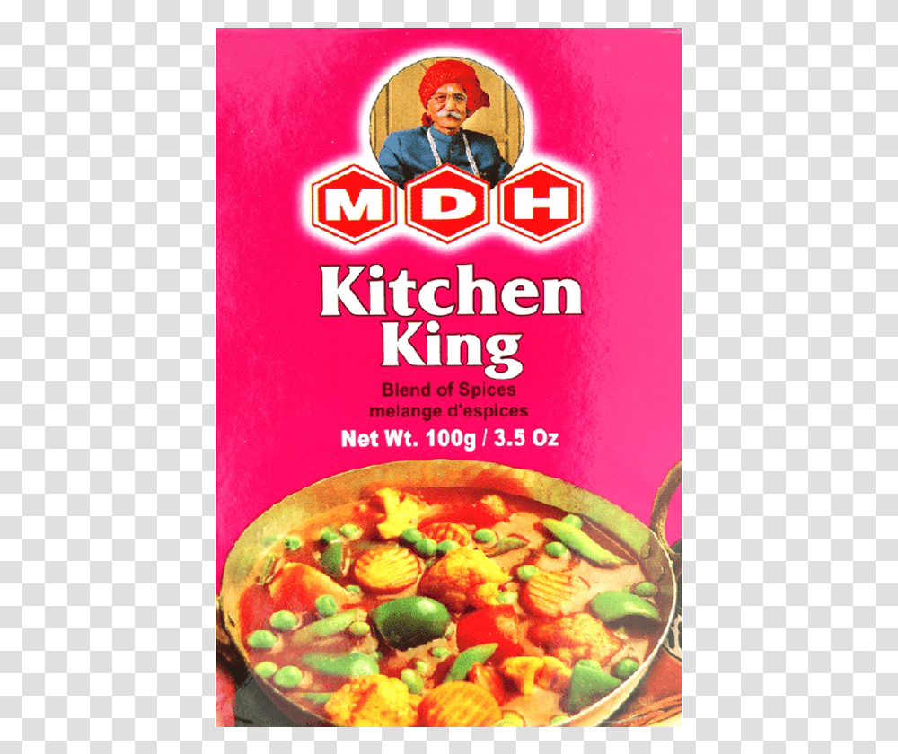 Mdh Kitchen King Masala, Person, Food, Advertisement, Pizza Transparent Png
