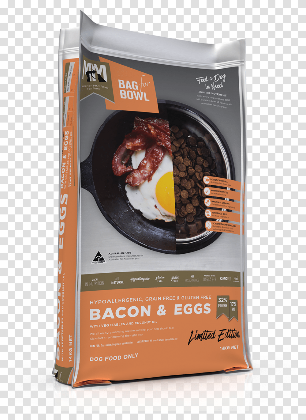 Meals For Mutts Bacon And Eggs, Bread, Food, Cracker, Book Transparent Png