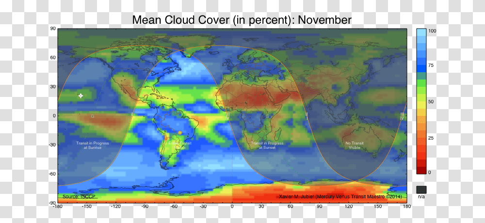 Mean Cloud Cover November 2019 Transit Mercury 11 November 2019 Mercury Transit, Plot, Map, Diagram, Atlas Transparent Png