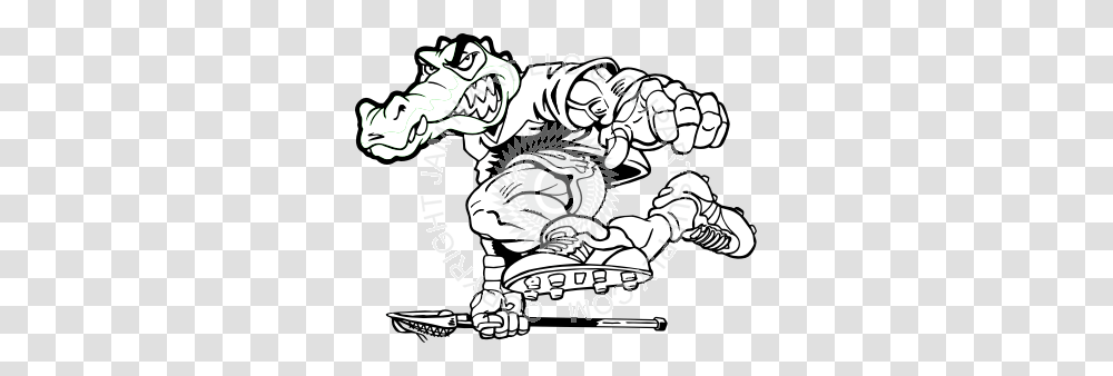 Mean Gator Running With Lacrosse Stick, Dragon Transparent Png