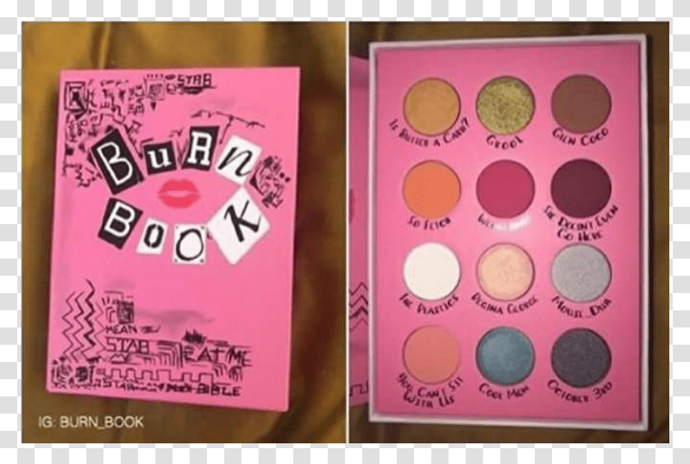 Mean Girls Burn Book Palette, Paint Container, Paper Transparent Png