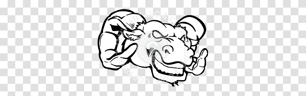Mean Ram Head Image, Animal, Stencil, Drawing Transparent Png