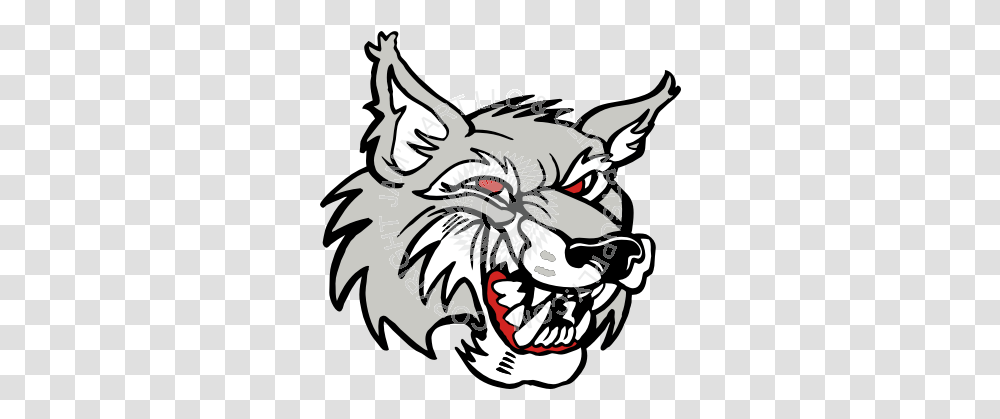Mean Wolf Head In Color Smiling Mean Wolf Head Drawing, Stencil, Mammal Transparent Png