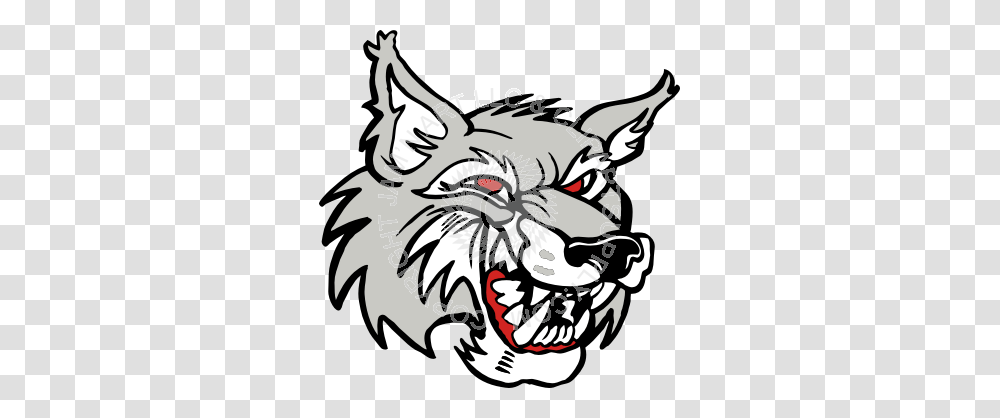 Mean Wolf Head In Color Smiling, Stencil Transparent Png