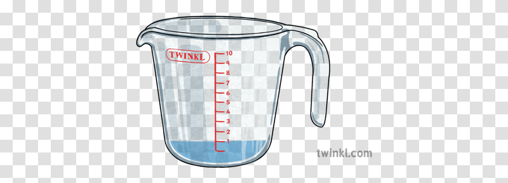 Measuring Jug With Water Illustration Twinkl Beer Stein, Cup, Measuring Cup Transparent Png