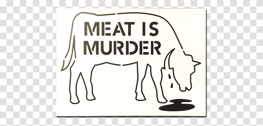 Meat Is Murder Stencil, Label, Animal, Mammal Transparent Png