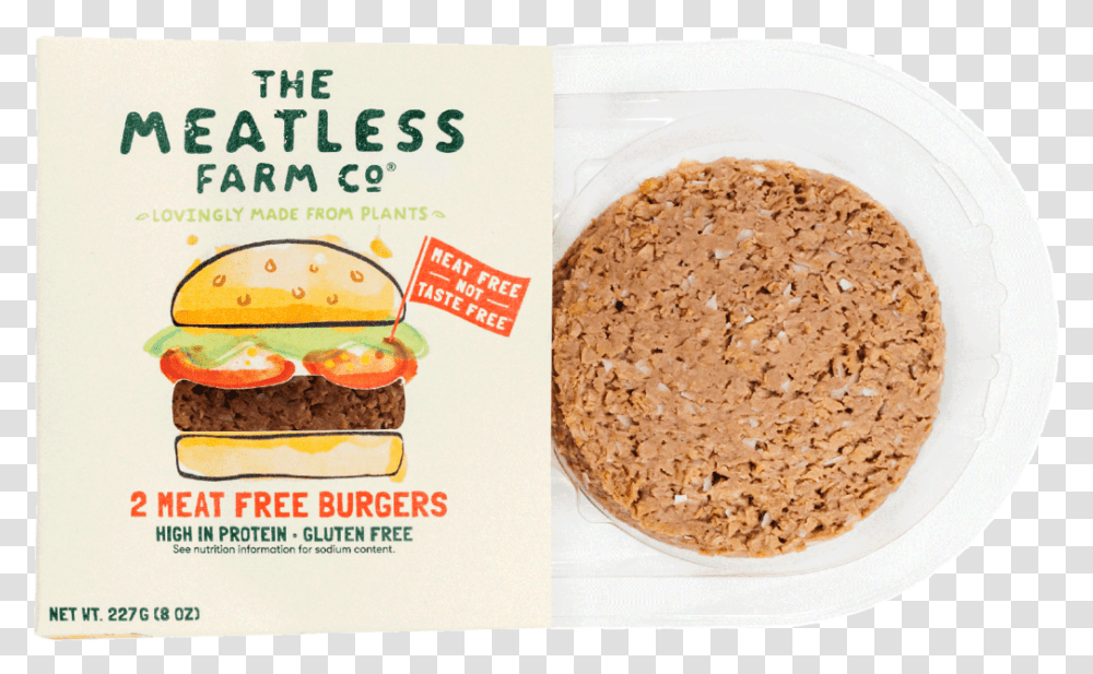 Meatless Farm Vegan Burger, Food, Bread, Advertisement, Flyer Transparent Png