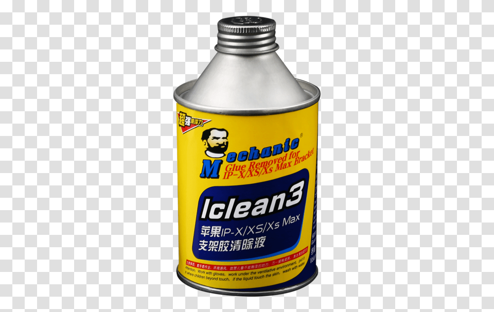 Mechanic Iclean3 Frame Glue Remover For Iphone X Xs Max 250ml Automotive Exhaust, Tin, Can, Beer, Alcohol Transparent Png