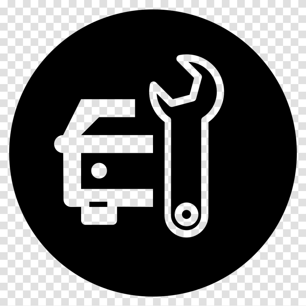 Mechanic Instagram Icon Black And White Round, Stencil, Hand, Buckle Transparent Png