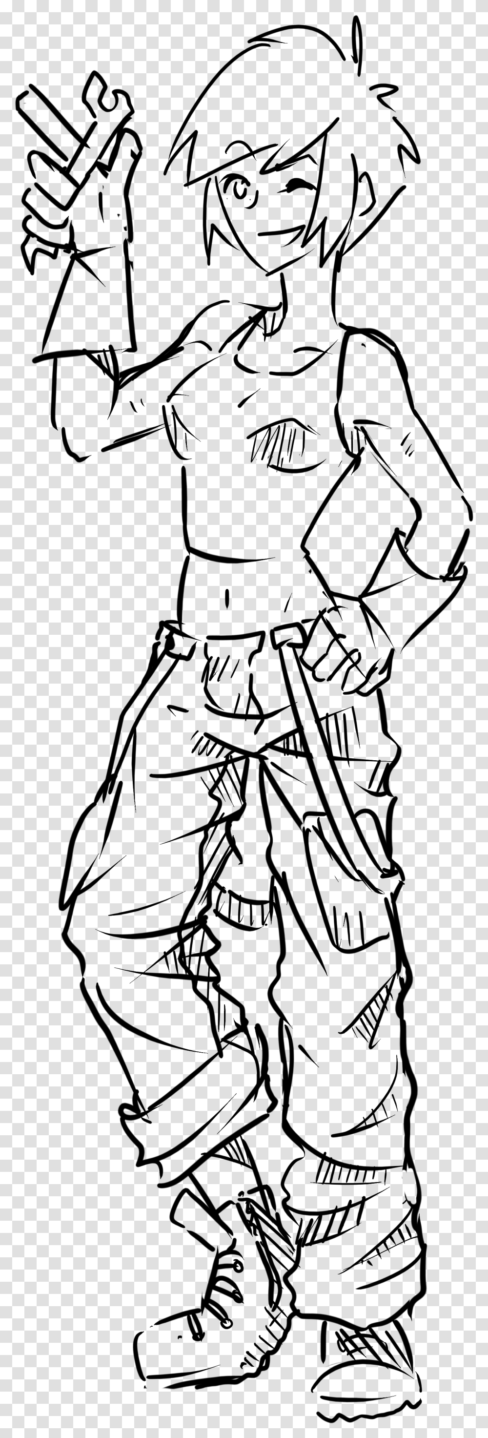 Mechanic Sister Line Art, Gray, World Of Warcraft Transparent Png