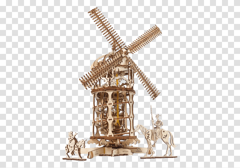 Mechanical Model Tower Windmill Ugears Windmill, Cross, Architecture, Building Transparent Png