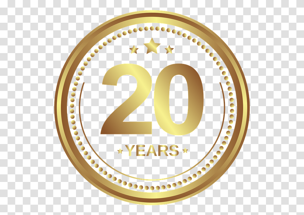 Medal Anniversary 20 Years 20 Year Anniversary Gold, Number, Symbol, Text, Logo Transparent Png