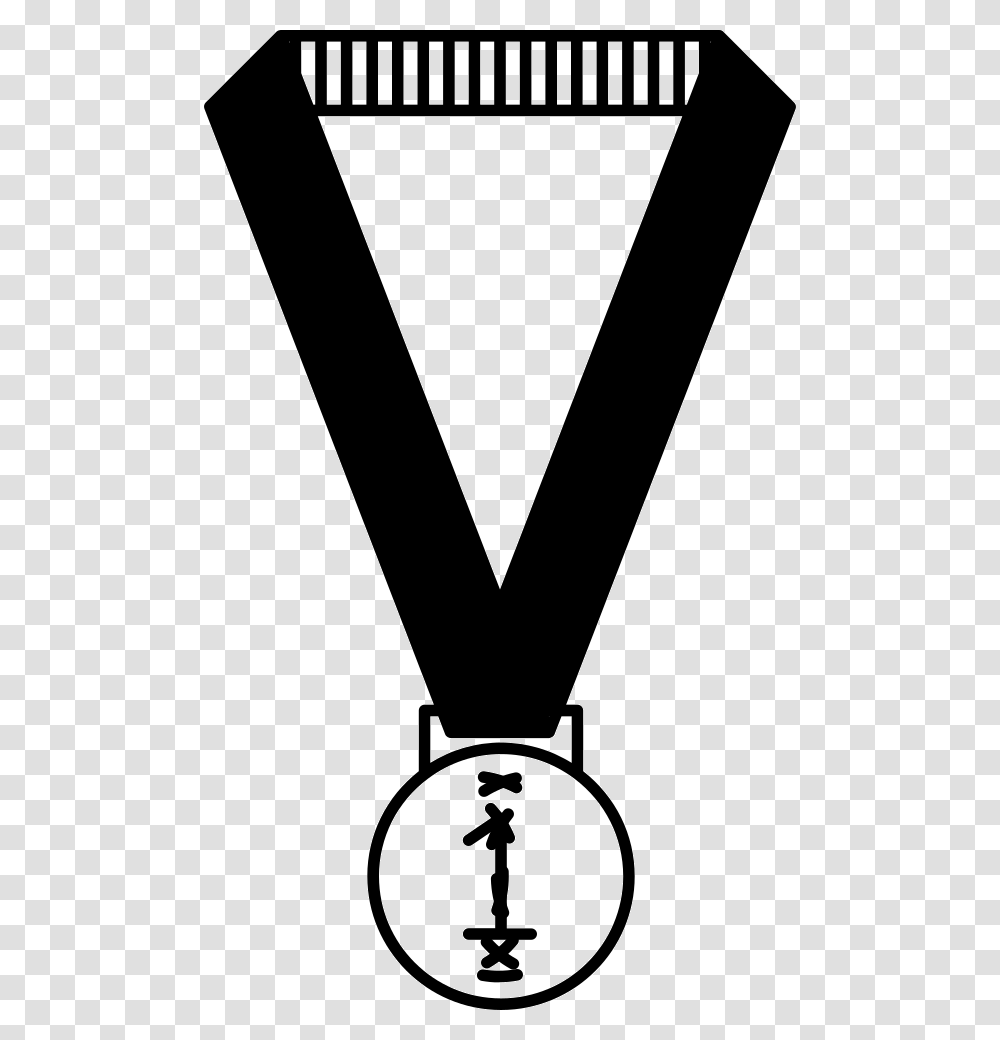 Medal Hanging Of A Ribbon Medal Clipart Black And White, Rug, Label Transparent Png