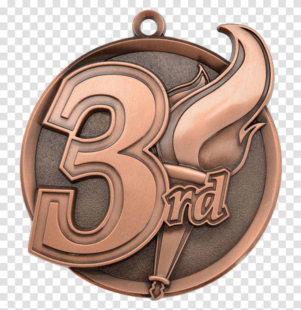 Medal, Number, Bronze Transparent Png