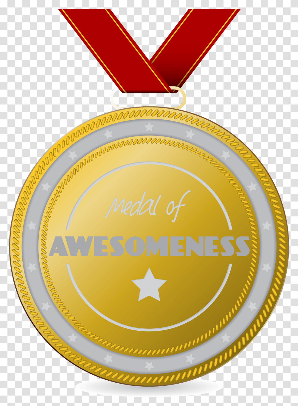Medal Of Awesomeness Clipart Solid, Symbol, Gold, Gold Medal, Trophy Transparent Png
