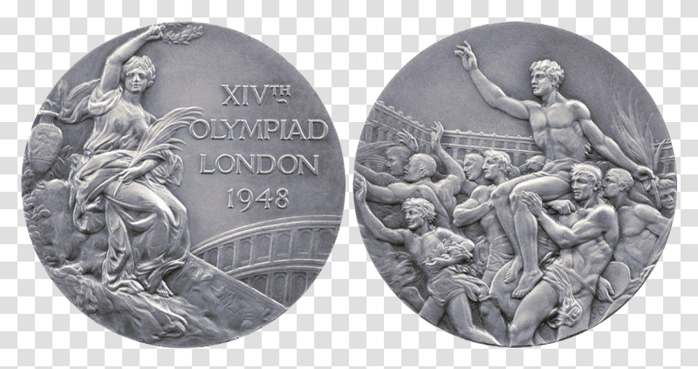 Medal Of Olympic Summer Games 1948 1932 Summer Olympics Medal, Coin, Money, Silver, Person Transparent Png