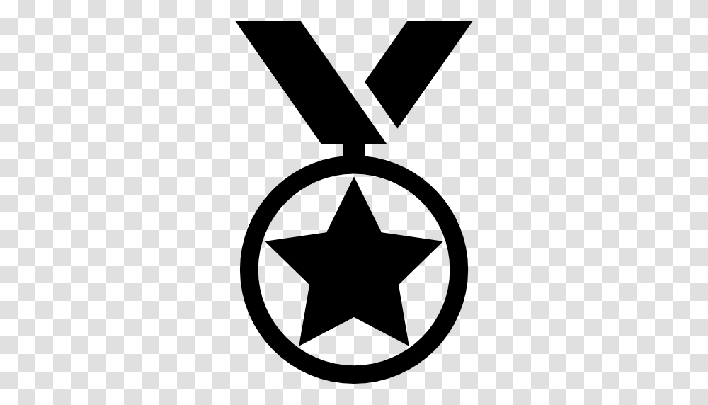 Medal With A Star Hanging Of A Ribbon, Star Symbol Transparent Png