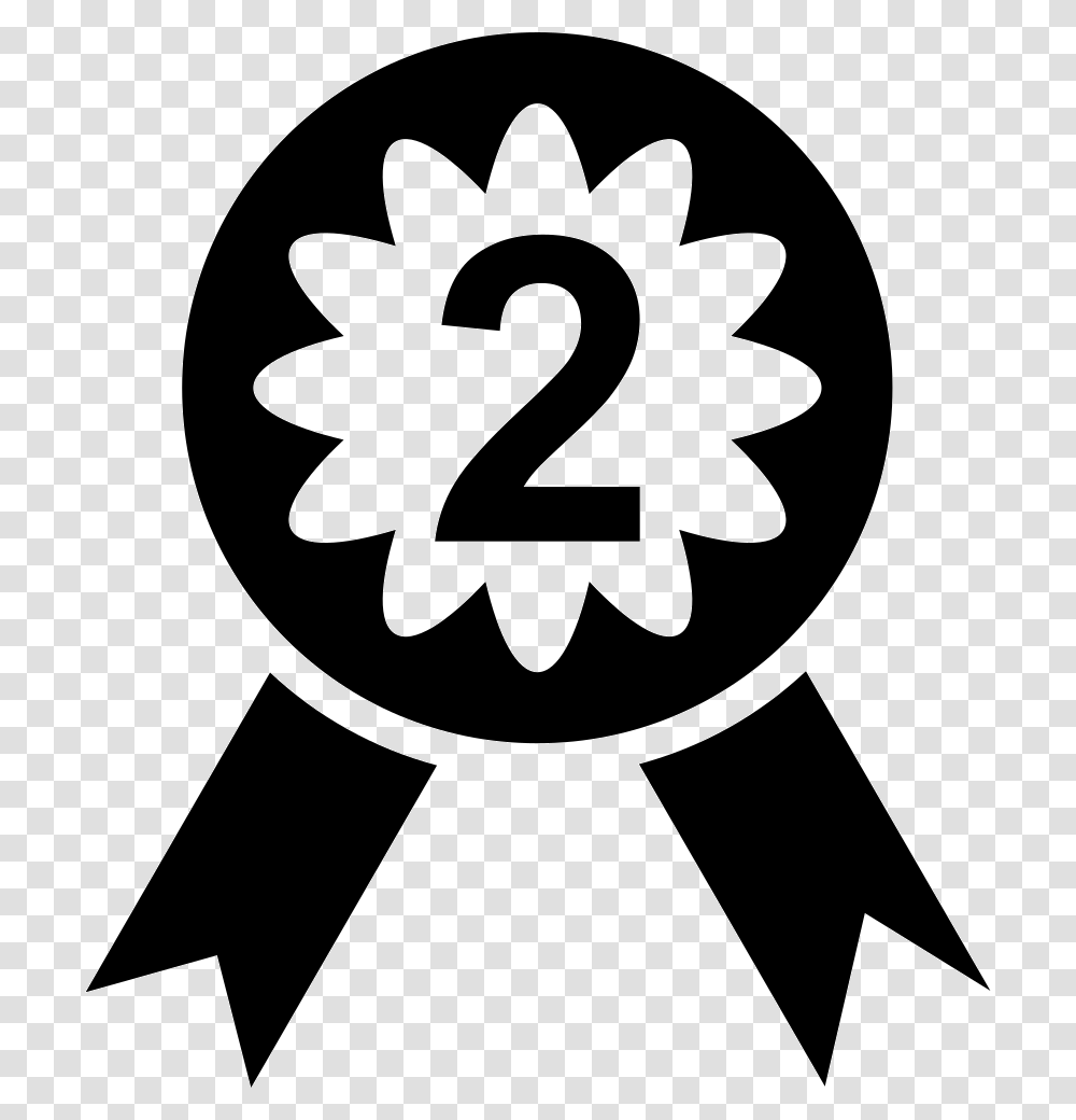 Medal With Number Two Second Place Icon, Stencil, Rug Transparent Png
