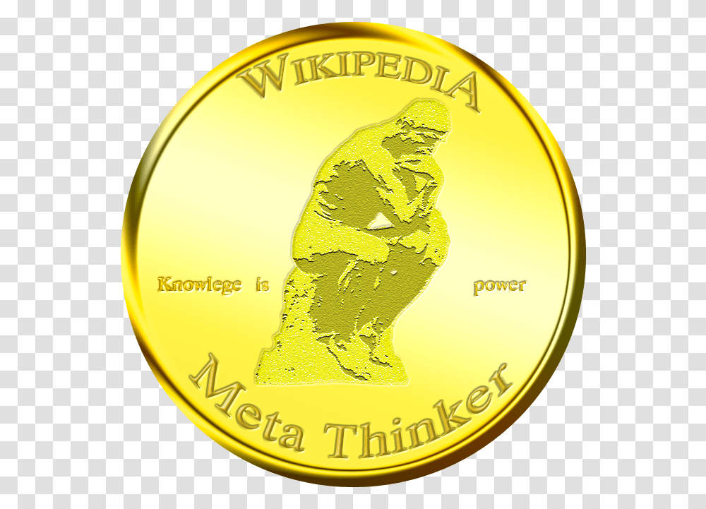 Medalian Thinker Coin, Money, Gold Transparent Png