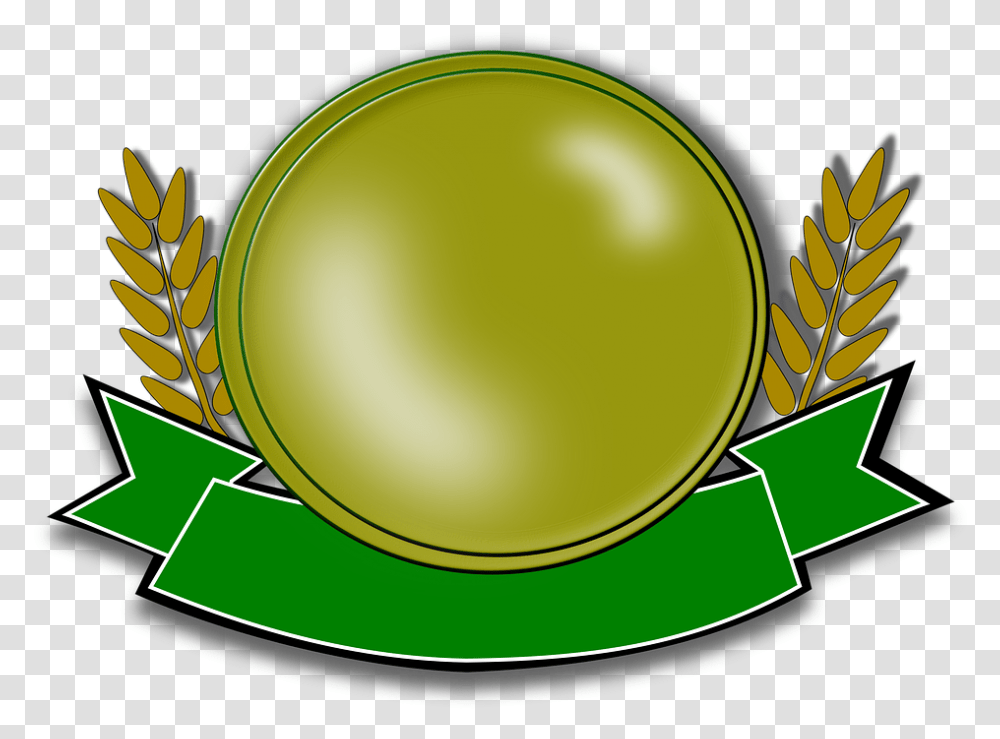 Medalla Escudo De Armas Sello Premio Impresin Green Medal Clipart, Pottery, Label Transparent Png