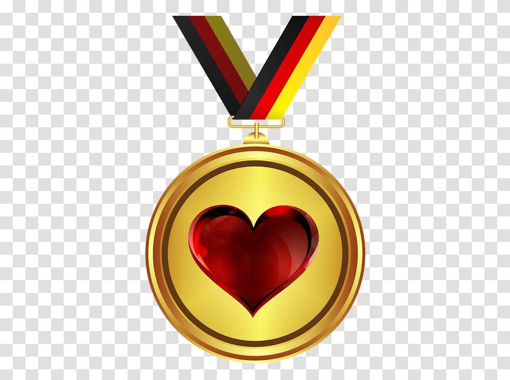 Medalla Medal Design No Background, Heart, Trophy, Gold, Lamp Transparent Png